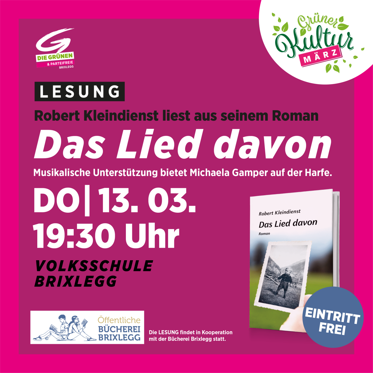 Lesung - Robert Kleindienst in der Bücherei Brixlegg